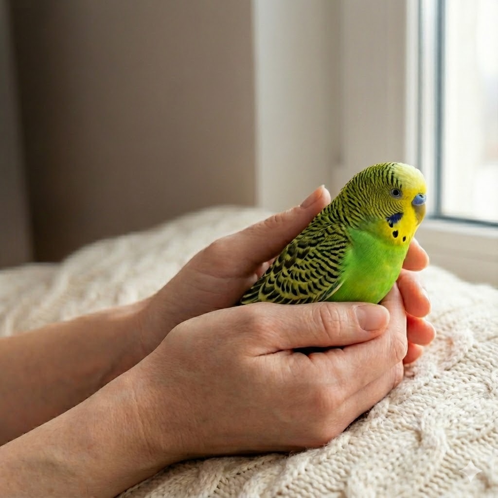 Ave en manos cuidadosas